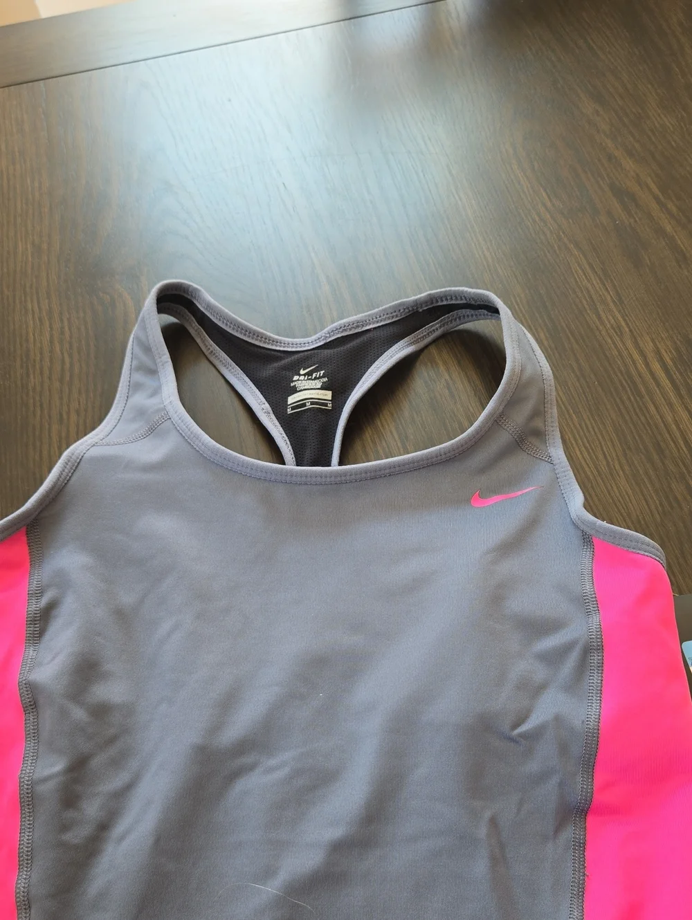 Nike Gray Racerback Top with Pink Side Panels